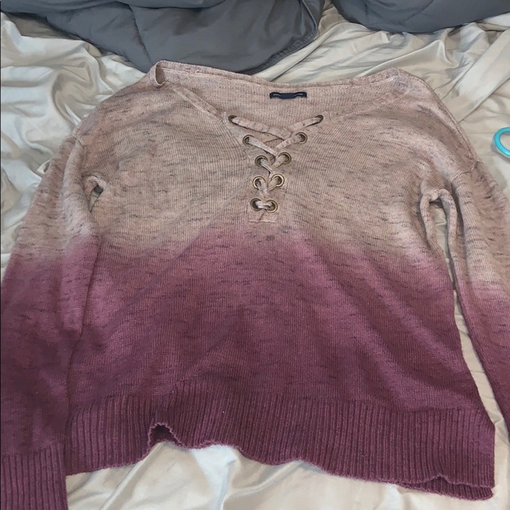 American eagle crossed sweater